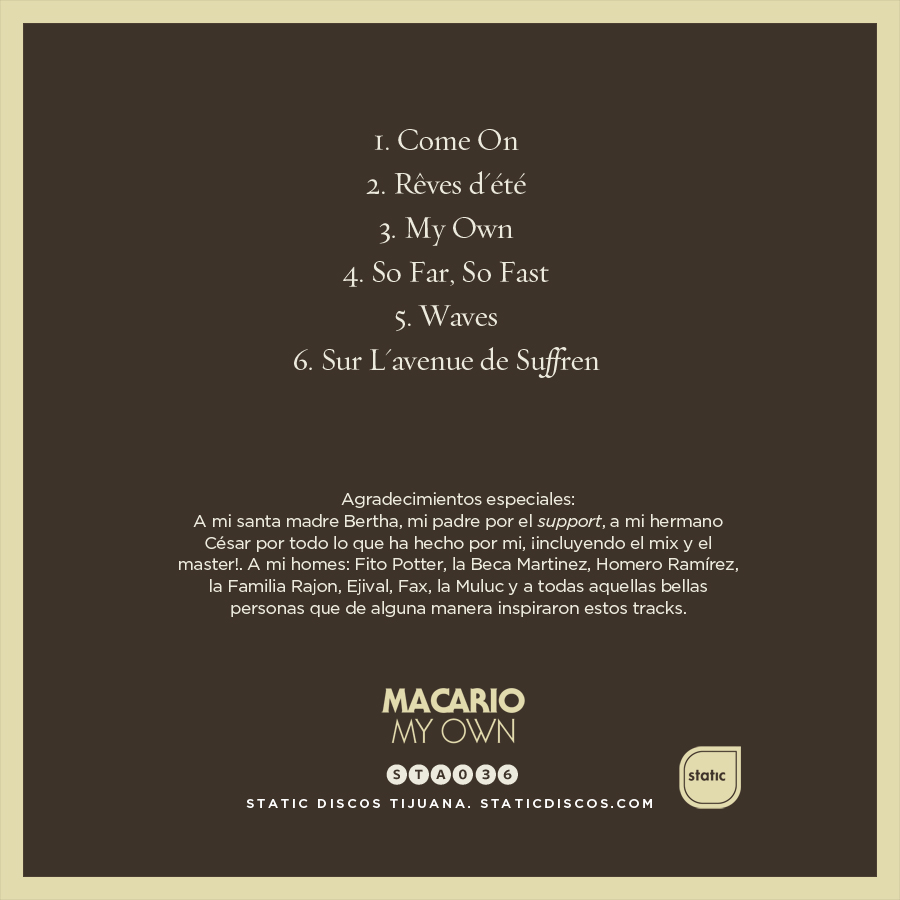 Macario_My Own_Backcover